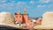 Typical colorful buildings of the Marrakesh medina on a sunny day with a blue sky and some clouds. Hats out of focus in the