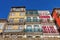 The typical colorful buildings of the Ribeira District