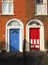 Typical colorful doors houses Dublin Ireland Europe