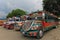 Typical colorful guatemalan chicken bus in Antigua, Guatemala