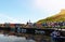 Typical colorful houses at waterfront on Helgoland island