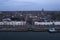 Typical countenance cityscape river IJssel passing Hanseatic tower town