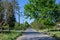 Typical countryside road in the village of Banatsko novo selo, a serbian village of the Banat region of Vojvodina, Serbia