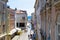 Typical croatian street with colorful buildings on both sides in the old town of Zadar, Croatia