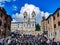 Typical crowds of tourist exploring the spanish steps in Rome, Italy