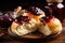 Typical Czech sweet buns made of yeast dough