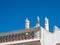 Typical decorative chimneys on the roofs of homes