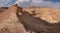 Typical desert landscape with dry river bends and high mountain slopes in Negev.