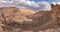 Typical desert landscape with dry river bends and high mountain slopes in Negev.