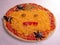 Typical dish of halloween monstrous pizza