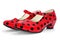 Typical dot-patterned red flamenco shoes