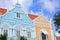 Typical dutch design architecture . Center square in Oranjestad Aruba Caribbean