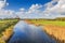 Typical Dutch flat polder landscape