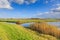 Typical Dutch flat polder landscape