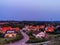 Typical dutch neighborhood with a road and cottages in domburg city, Zeeland, The netherlands