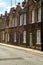 Typical English architecture, residential buildings in a row along the street