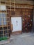 Typical entrance door of a traditional Japanese house on the Nakasendo Road, Japan