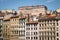 Typical facades of houses in Lyon, France