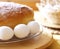 Typical festive Easter Czech sweet bread called mazanec.Food concept