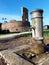 Typical fountain in Rome with Monument dedicated to Saint Elena, mother of Emperor Constantine