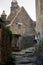 Typical French townscape with ancient housest and cobblestone street in the traditional town Beynac-et-Cazenac