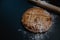 Typical Galician artisan pie, with decoration of puff pastry of puff pastry and sprinkled flour