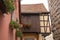 Typical German wood framed houses architecture in Rothenburg ob der Tauber