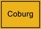 Typical german yellow city sign Coburg