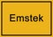 Typical german yellow city sign Emstek