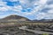 Typical grape cultivation in La Geria area on Lanzarote island