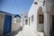 Typical greek island street in Tinos, Greece