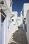 Typical greek island street in Tinos, Greece