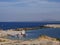 Typical Greek local greek harbour Nisyros Island Aegean Sea
