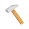 Typical hammer in flat style. Cartoon hammer tool isolated on a white background