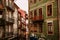 Typical historical old town houses with azulejos decoration in Porto city, Portugal