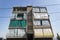 Typical house in Beirut with Curtains in front of the balcony, Lebanon