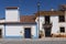 Typical house with fireplace in the village of Flor da Rosa, Crato, Alentejo region, Portugal