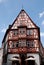 Typical house in Mainz under the sky with small clouds in Germany