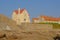 Typical houses on the of the North sea coast in Audreselles, France