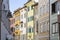 Typical housing facades in Bozen, Northern Italy