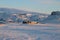 Typical icelandic living house lost in snow