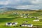 Typical Irish houses at Malin Head, Ireland\\\'s northernmost point, famous Wild Atlantic Way, spectacular coastal route.