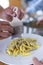 Typical Istrian pasta Fuzi with black truffles