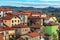 Typical italian houses in small town of Diano d`Alba.