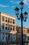 Typical Lamp, Facades and Grand Canal in a Summer Day in Venice, Italy