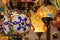 Typical lamps of Turkey. Colorful antique lamps. Lamps of Ramadan