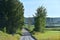 Typical Lithuania landscape .Road near ponds.