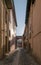 Typical little street of the medieval town of Soave, Italy.