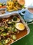 Typical local Malay noodle dish Mee Rebus, popular dish for breakfast