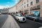 Typical London taxis at  Regent Street in central London